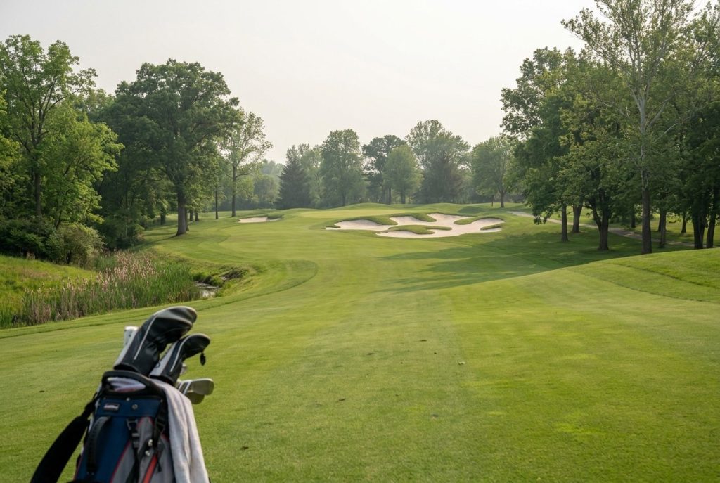 Prairie View Golf Club 페어웨이 한국 골퍼 시점 elevated green 참나무 시카모어 RTJ Jr 설계 카멜 인디애나