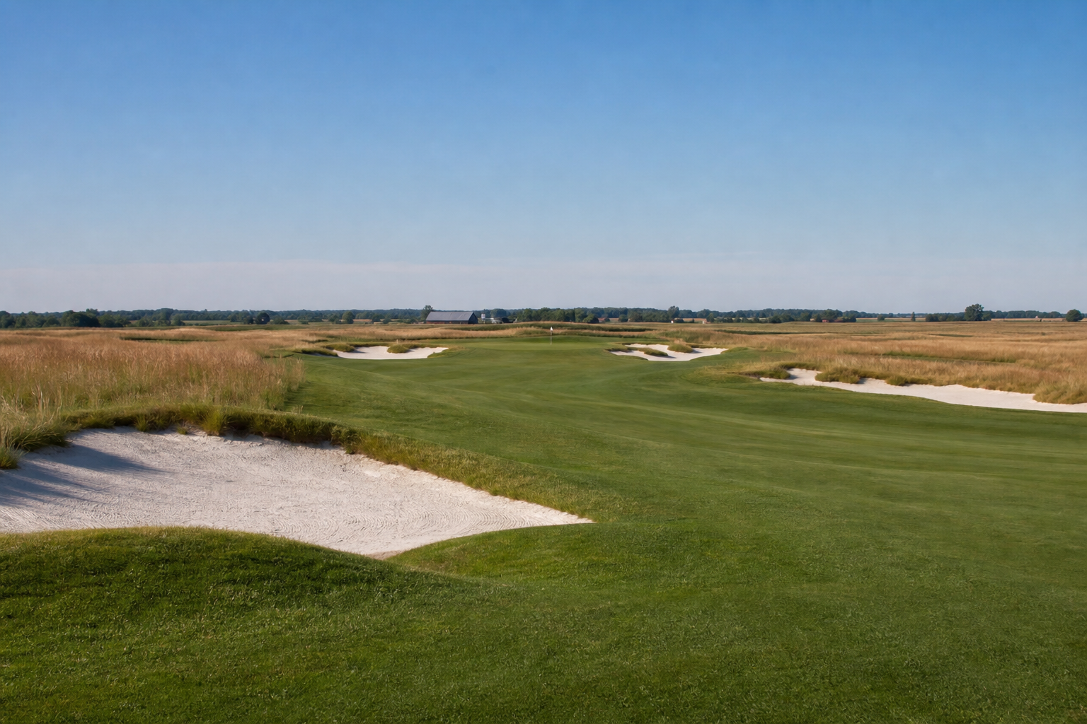 퍼거토리 골프 클럽 페어웨이 흰 석회암 벙커 링크스 스타일 페스큐 러프 Purgatory Golf Club Noblesville fairway crushed limestone bunkers links style fescue rough