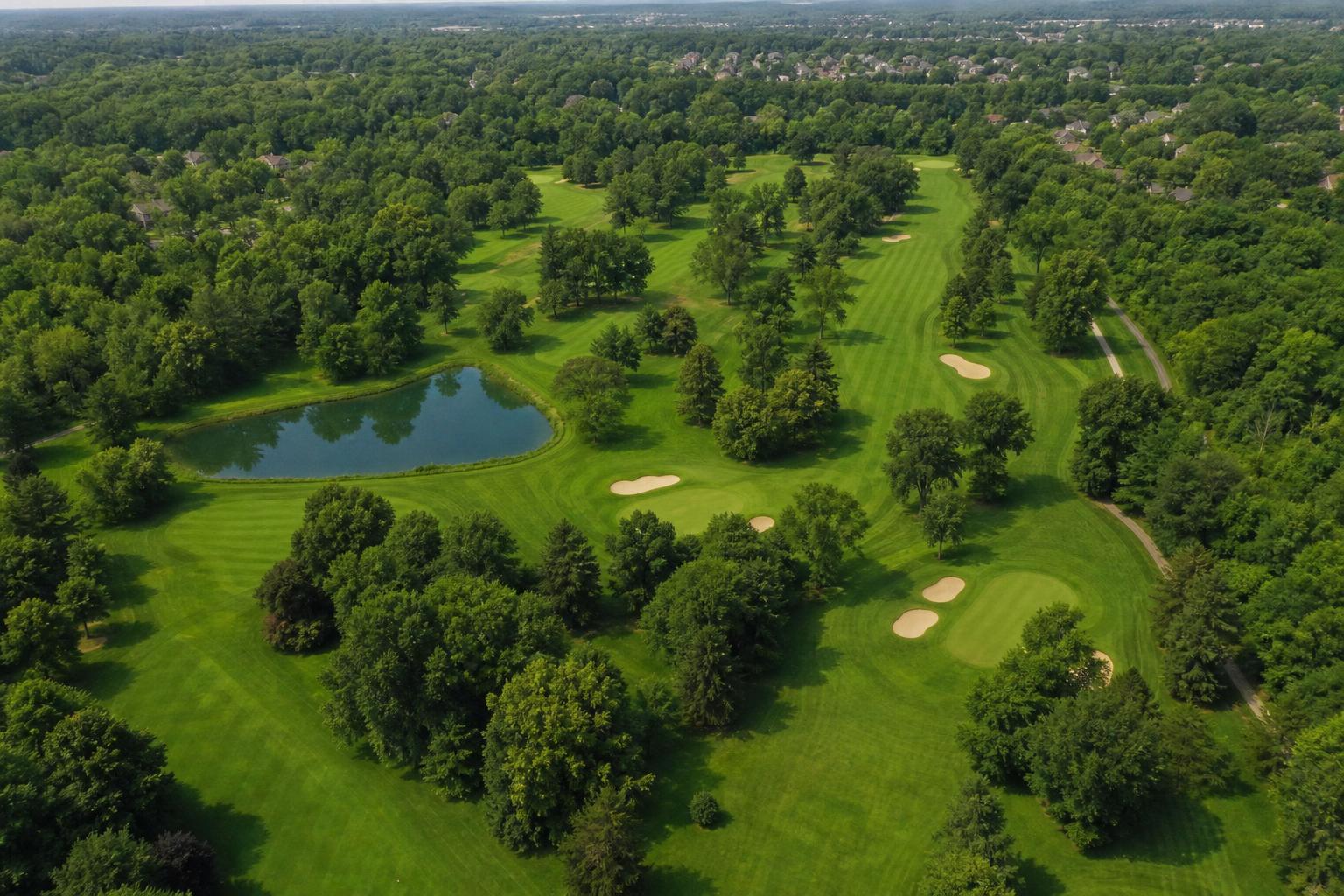 Sahm Golf Course 항공 뷰 인디애나폴리스 캐슬턴 시영 파크랜드 18홀 par 70 Sahm Golf Club Indianapolis aerial