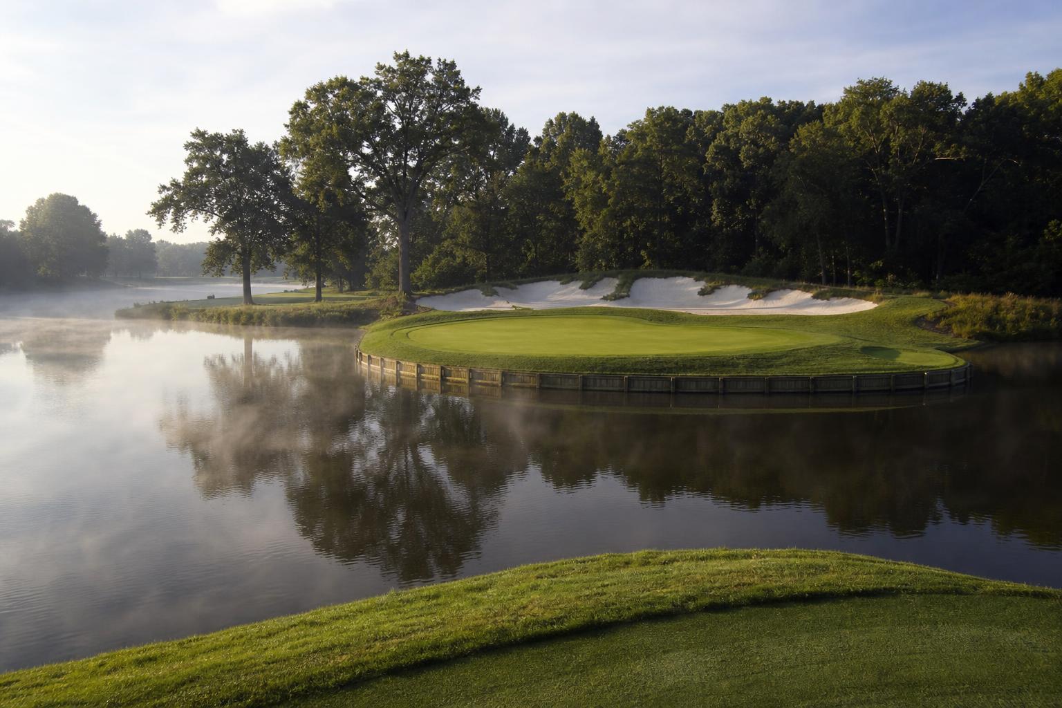 Victoria National 16번 par 3 island green 한국 골퍼 시점 Tom Fazio Newburgh Indiana