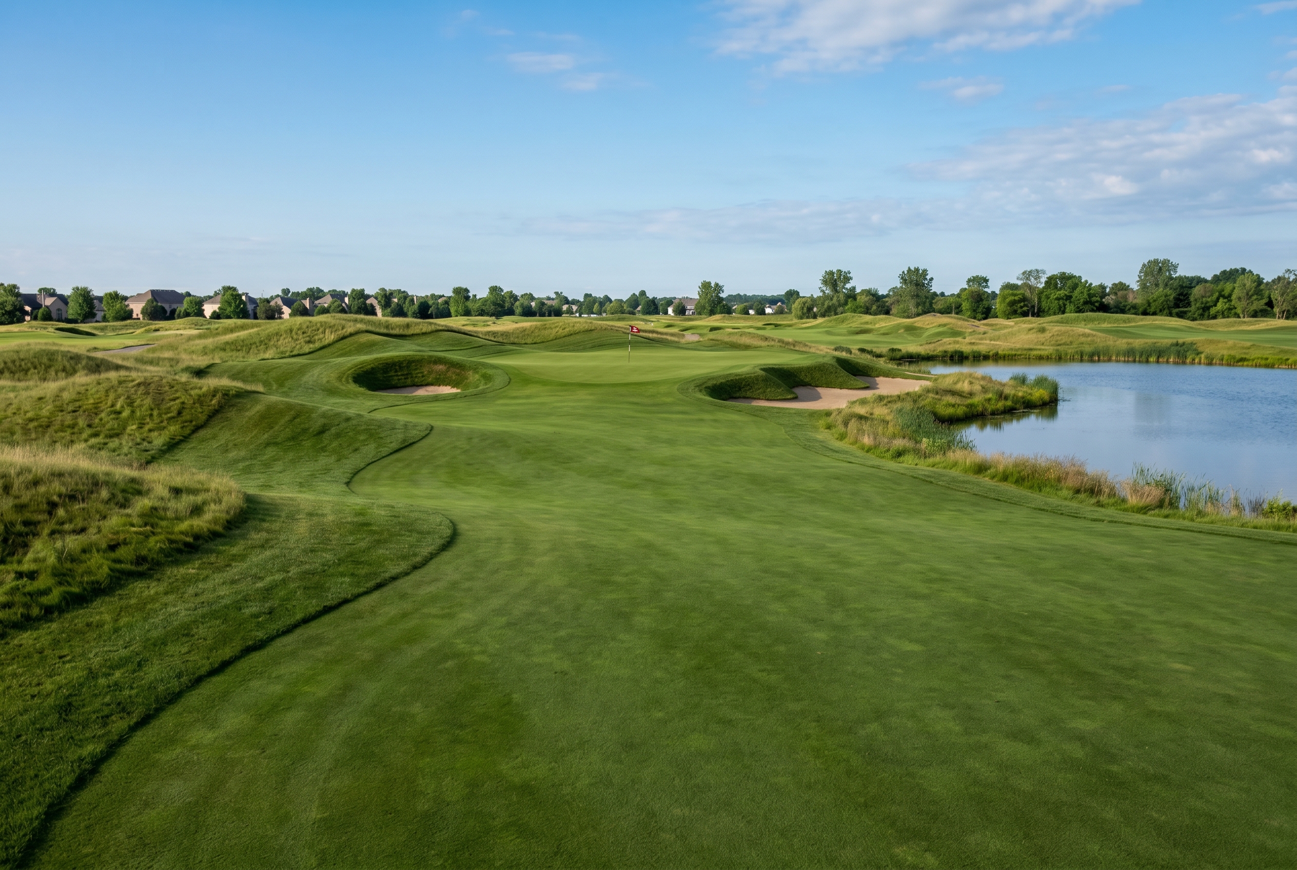 Pebble Brook North 코스 페어웨이에서 그린 바라보는 한국 골퍼 시점 Ron Kern Scottish links 노블스빌