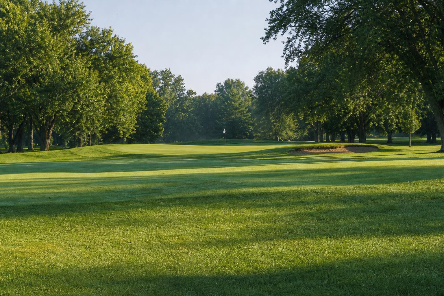 Sahm Golf Course 페어웨이에서 그린 바라보는 한국 골퍼 시점 인디애나폴리스 시영 코스 Sahm Golf Club Indianapolis fairway view