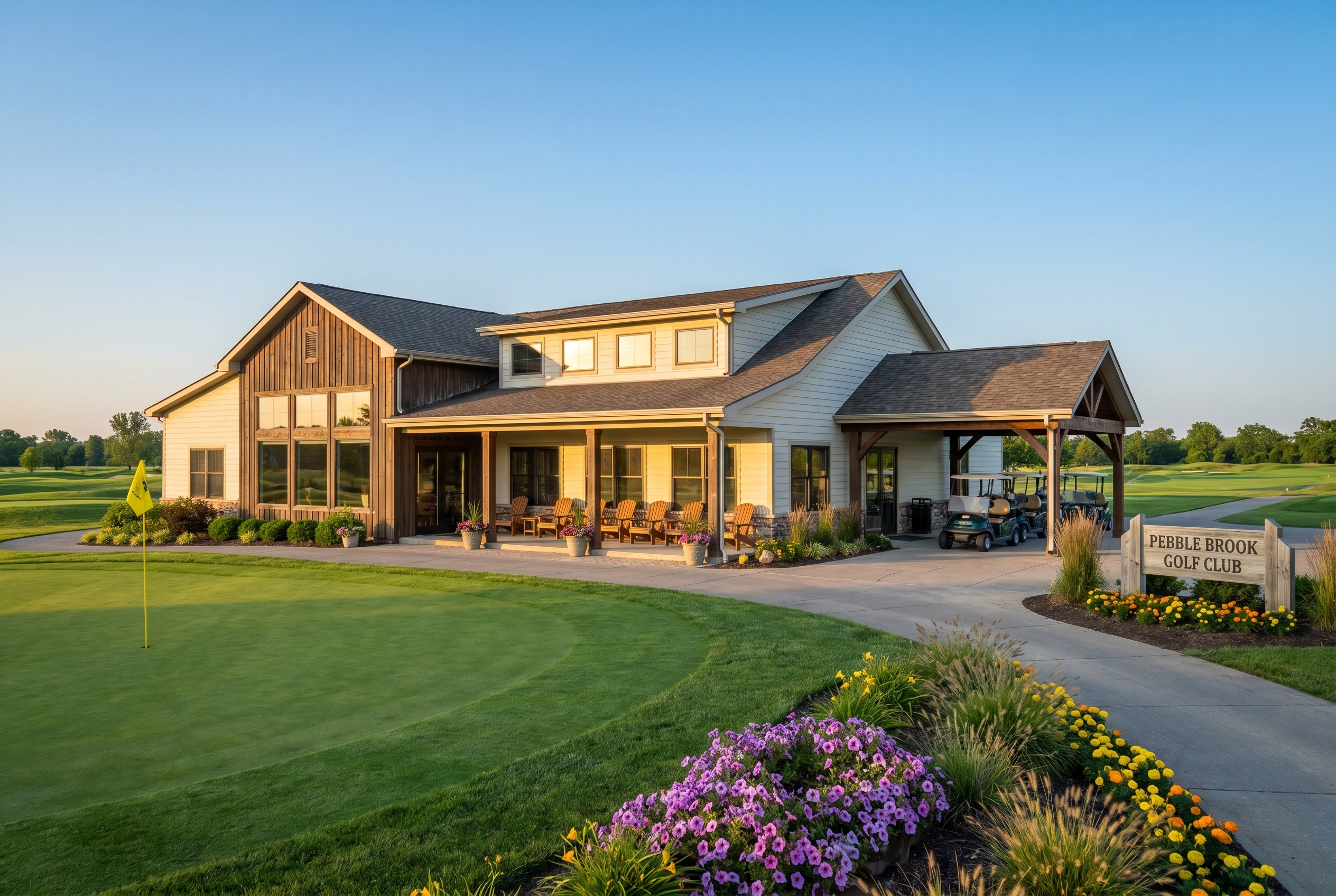 Pebble Brook Golf Club 클럽하우스 Pebble Brook Grill 노블스빌 인디애나 데일리피 퍼블릭