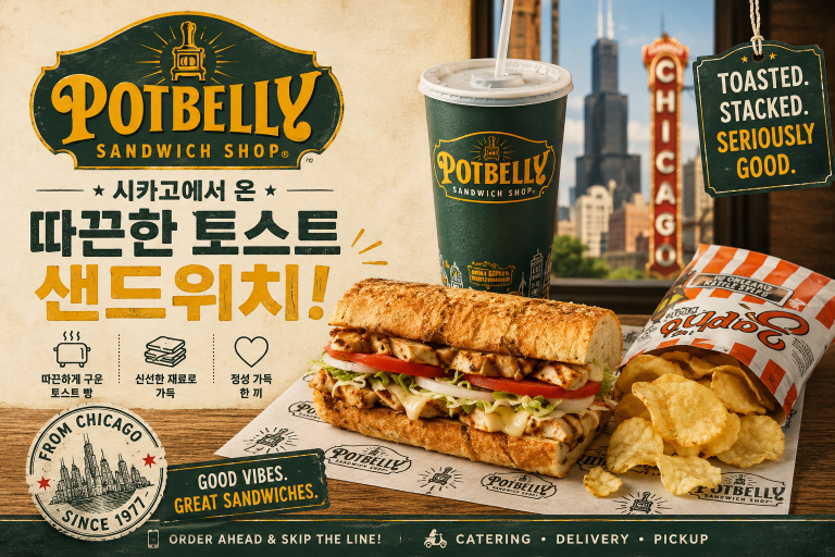 Potbelly Sandwich Shop — 시카고에서 온 따끈한 토스트 샌드위치 (Subway와 결이 다른 점)