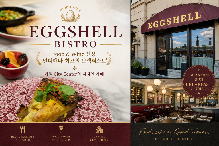 Eggshell Bistro 카멜 셰프 드리븐 글로벌 퓨전 브런치