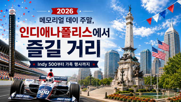 2026 메모리얼 데이 주말, 인디애나폴리스에서 즐길 거리 — Indy 500부터 가족 나들이까지