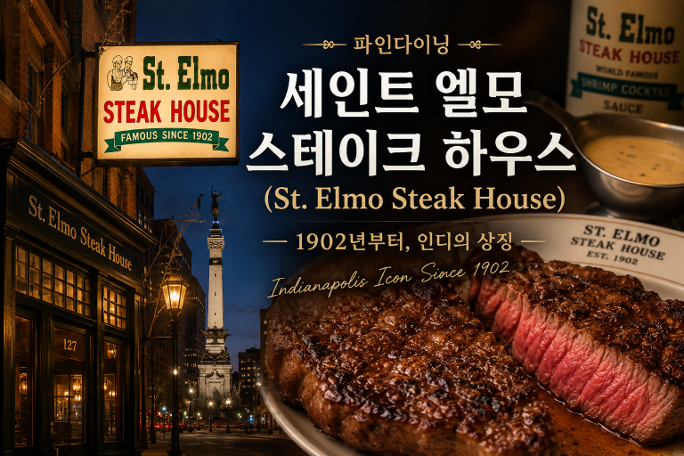 세인트 엘모 스테이크 하우스(St. Elmo Steak House) — 1902년부터, 인디의 상징