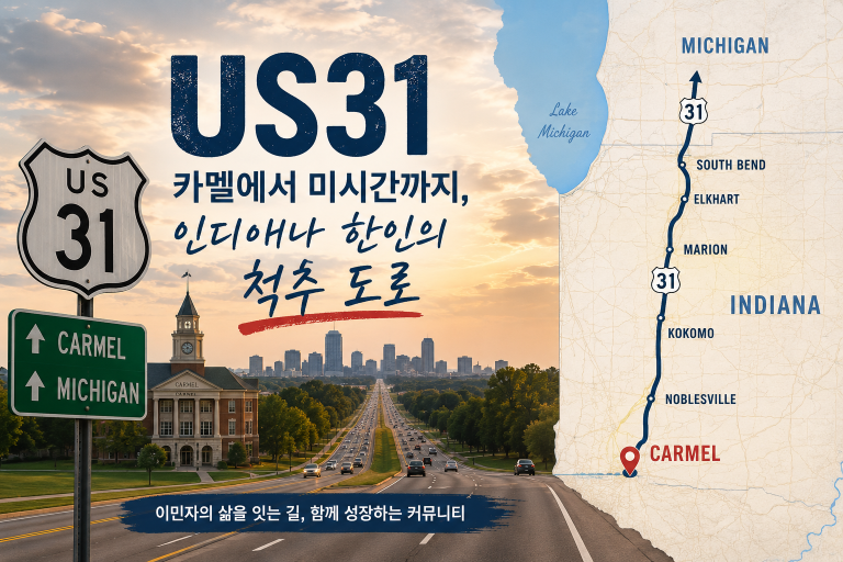 US31 — 카멜에서 미시간까지, 인디애나 한인의 척추 도로