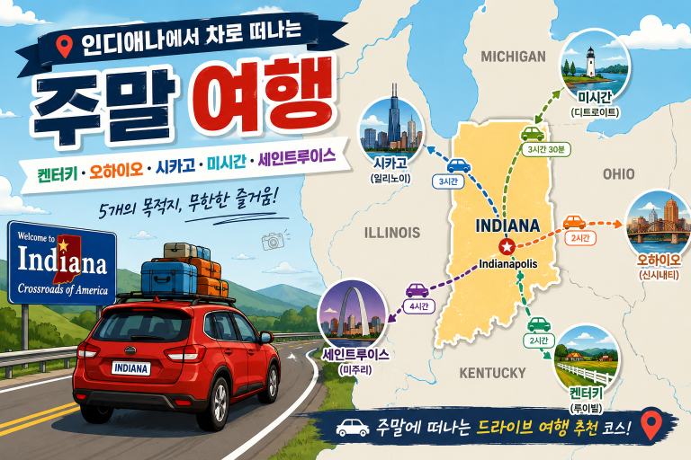 인디애나에서 차로 떠나는 주말 여행 — 켄터키·오하이오·시카고·미시간·세인트루이스