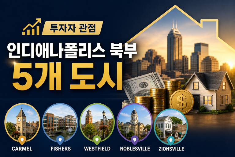 투자자가 주목하는 인디애나 북부 5개 도시 분석-카멜·피셔·웨스트필드·노블스빌·자이온스빌
