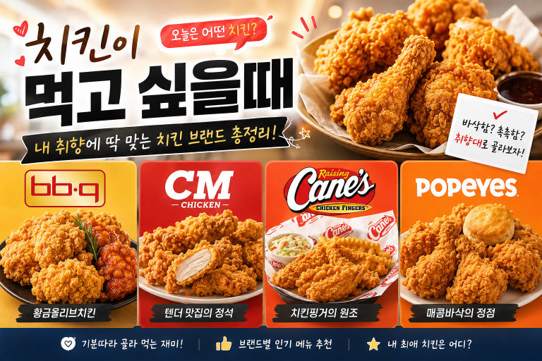 [기획]치킨이 먹고 싶을때  — bb.q·CM·레이징케인즈·파파이스까지