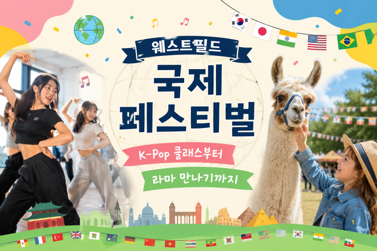 5월 16일 웨스트필드 국제 페스티벌 — K-Pop 클래스부터 라마 만나기까지