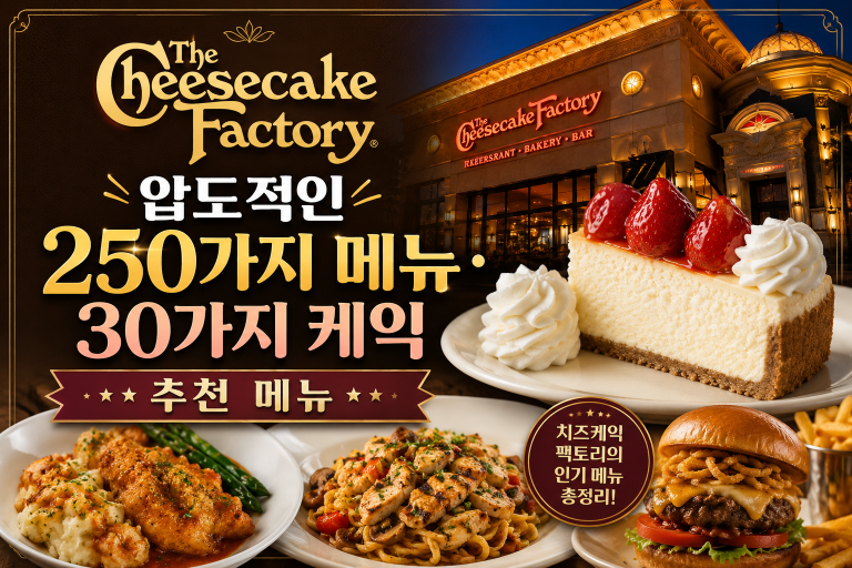 The Cheesecake Factory — 메뉴 250가지·치즈케이크 30종 (추천 메뉴 총정리)