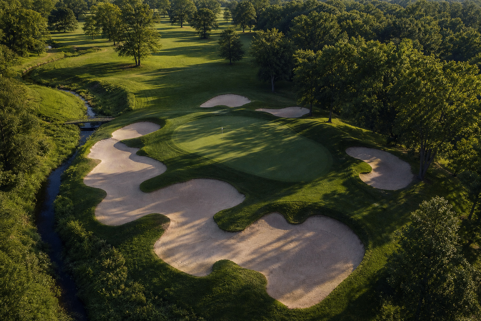 Wolf Run Golf Club Steve Smyers 1989 시그니처 벙커 페어웨이 항공 뷰 인디애나 Zionsville