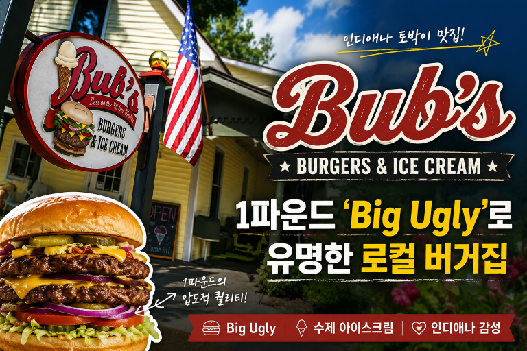 Bub’s Burgers & Ice Cream — 1파운드 ‘Big Ugly’로 유명한 토박이 버거집