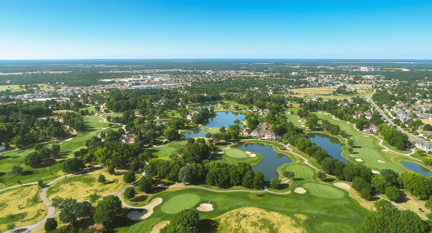 Briar Ridge Country Club 27홀 항공 뷰 NW 인디애나 셔러빌 시카고 메트로 Briar Ridge Country Club aerial view Schererville Indiana Chicago metro