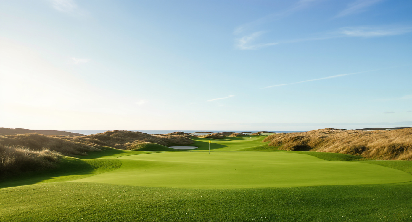 Hickory Stick Golf Club 아이리시 링크스 페어웨이 마운디드 러프 벤트그라스 그린 그린우드 인디애나 Hickory Stick Irish links fairway mounded rough bentgrass green Greenwood Indiana
