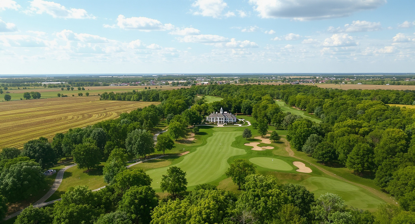Ulen Country Club 18홀 항공 뷰 클래식 파크랜드 레바논 인디애나 분 카운티 Ulen Country Club aerial view classic parkland Lebanon Indiana Boone County