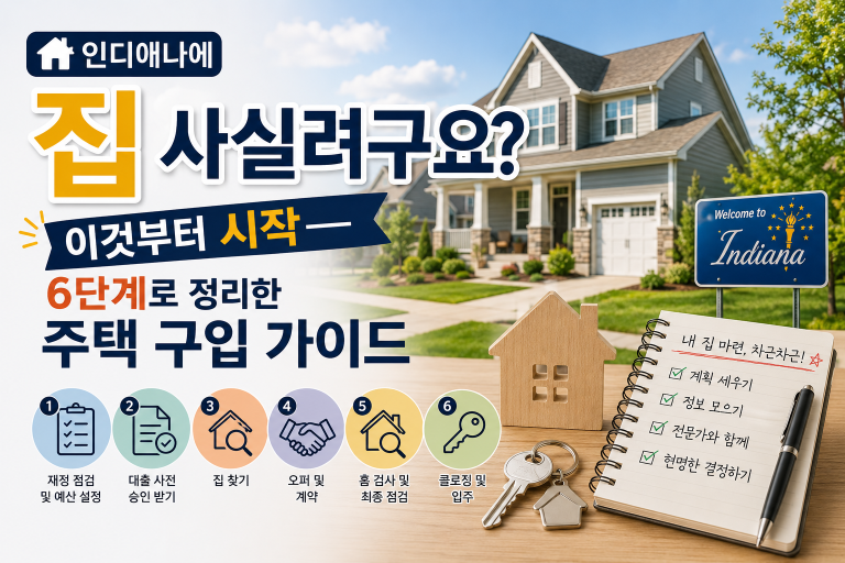 인디애나 첫 집 마련, 막막하다면 — 6단계로 정리한 주택 구입 가이드