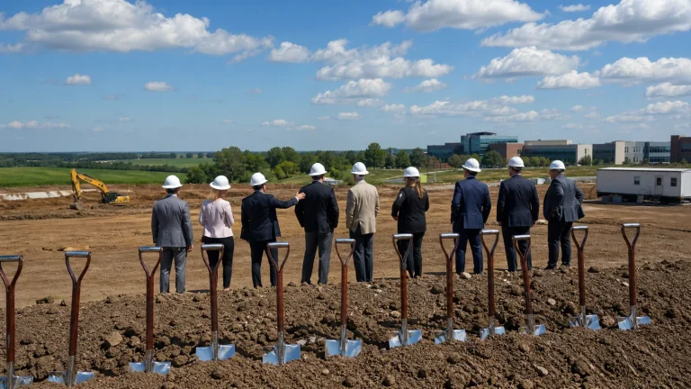 웨스트라파예트 퍼듀 연구단지 파크뷰 헬스 종합병원 착공 현장 (Parkview Health West Lafayette hospital groundbreaking)