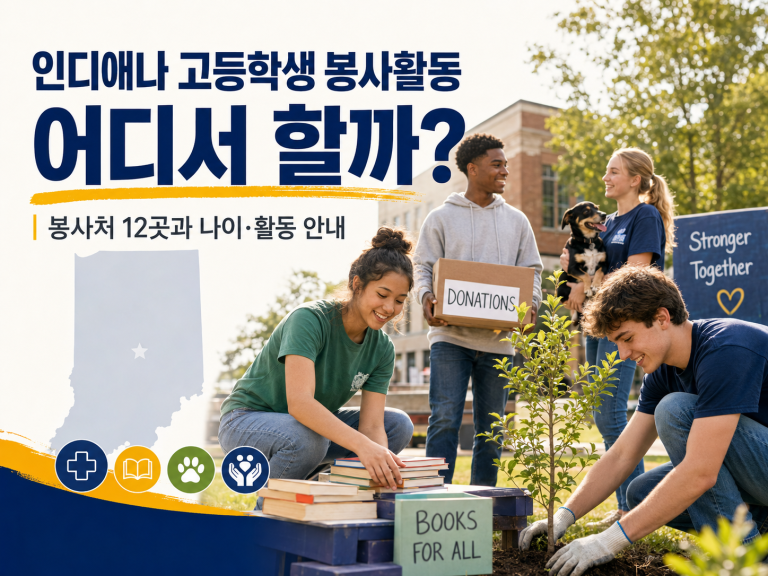 인디애나 고등학생 봉사활동, 어디서 할까 — 봉사처 12곳과 나이·활동 안내