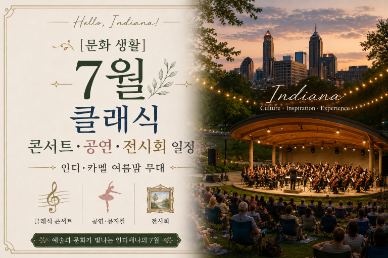 [문화 생활] 7월 클래식 콘서트·공연·전시회 일정 — 인디·카멜 여름밤 무대