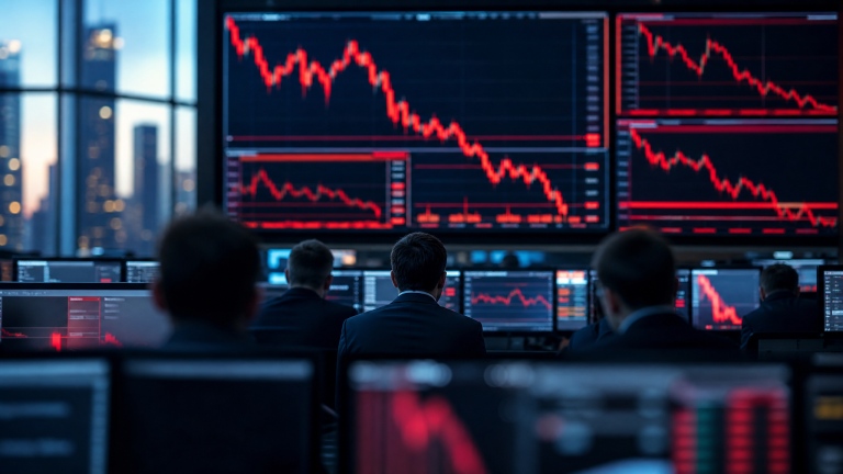 알파벳 테슬라 실적(Alphabet Tesla earnings) 발표 후 하락 차트가 표시된 트레이딩 스크린