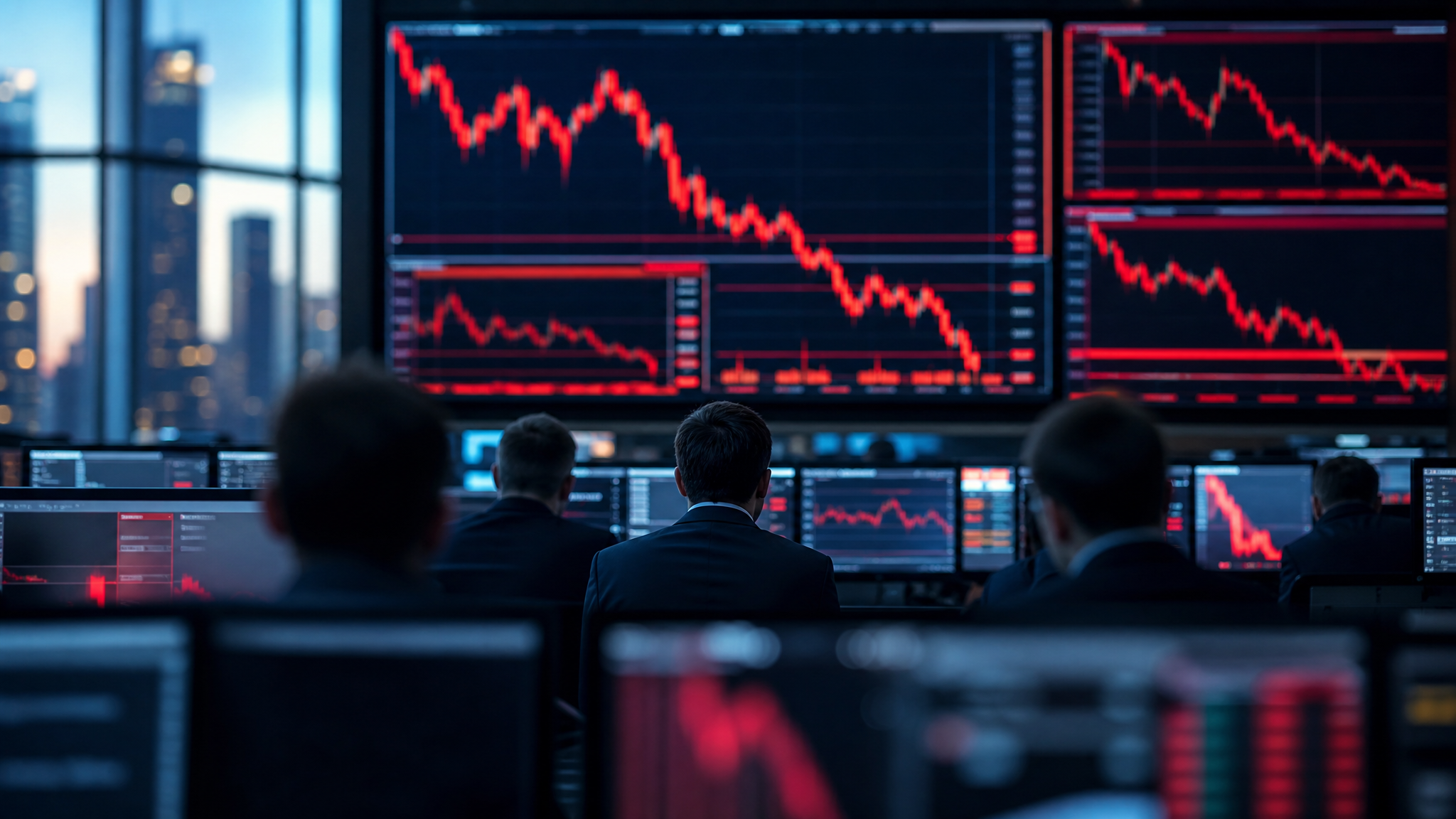 알파벳 테슬라 실적(Alphabet Tesla earnings) 발표 후 하락 차트가 표시된 트레이딩 스크린
